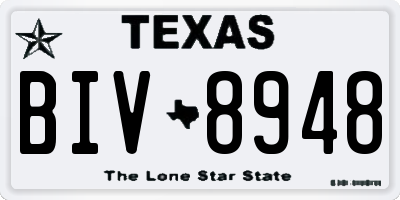 TX license plate BIV8948