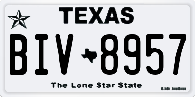 TX license plate BIV8957