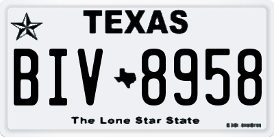 TX license plate BIV8958