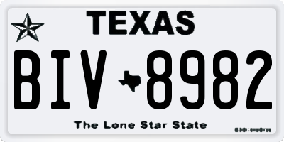 TX license plate BIV8982