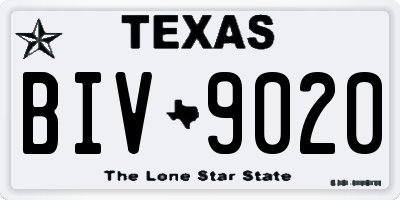 TX license plate BIV9020