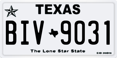 TX license plate BIV9031