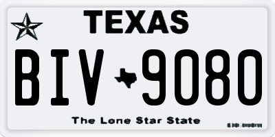 TX license plate BIV9080