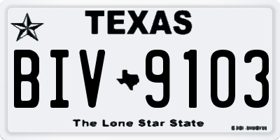 TX license plate BIV9103