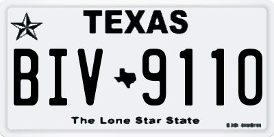 TX license plate BIV9110