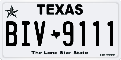 TX license plate BIV9111