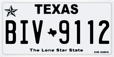 TX license plate BIV9112
