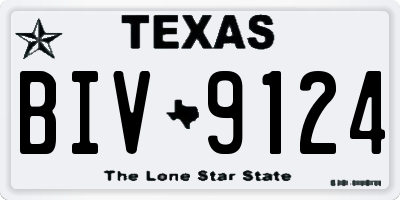 TX license plate BIV9124