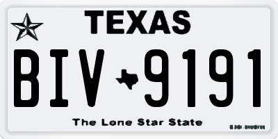 TX license plate BIV9191