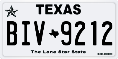 TX license plate BIV9212