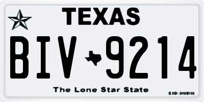 TX license plate BIV9214