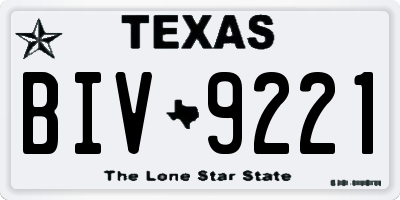 TX license plate BIV9221