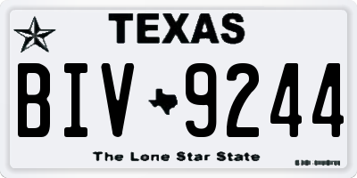 TX license plate BIV9244