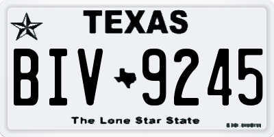 TX license plate BIV9245