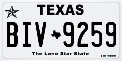 TX license plate BIV9259