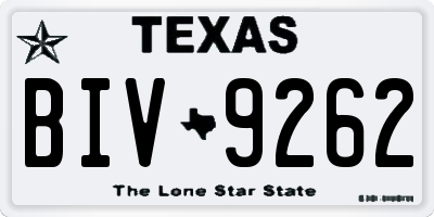 TX license plate BIV9262