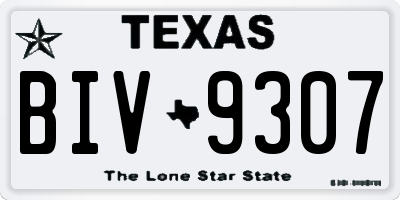 TX license plate BIV9307