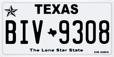TX license plate BIV9308