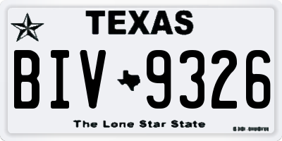 TX license plate BIV9326
