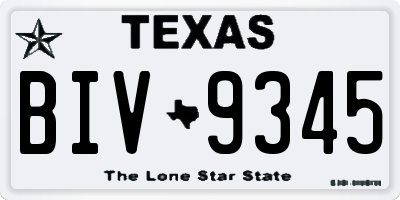TX license plate BIV9345
