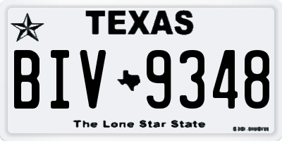 TX license plate BIV9348