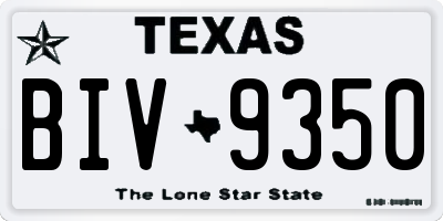 TX license plate BIV9350