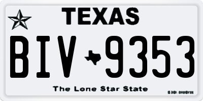 TX license plate BIV9353