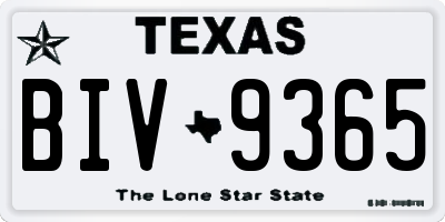 TX license plate BIV9365