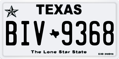 TX license plate BIV9368