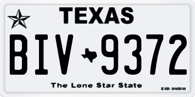 TX license plate BIV9372