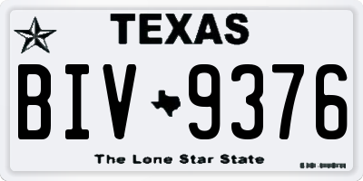 TX license plate BIV9376