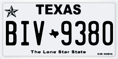 TX license plate BIV9380