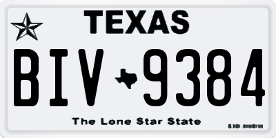 TX license plate BIV9384