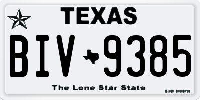 TX license plate BIV9385