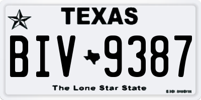 TX license plate BIV9387
