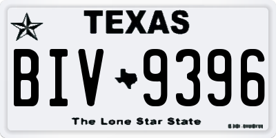 TX license plate BIV9396