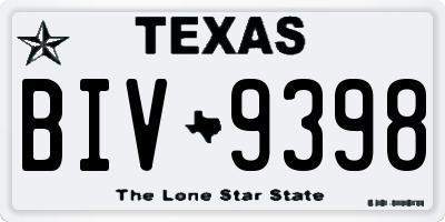TX license plate BIV9398