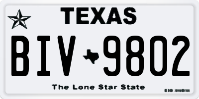 TX license plate BIV9802