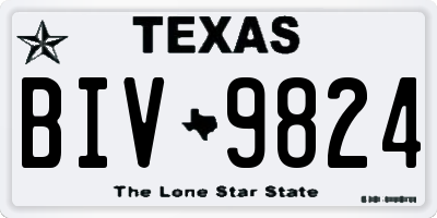 TX license plate BIV9824