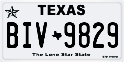 TX license plate BIV9829
