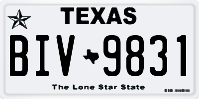 TX license plate BIV9831