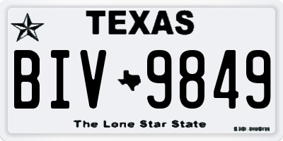 TX license plate BIV9849