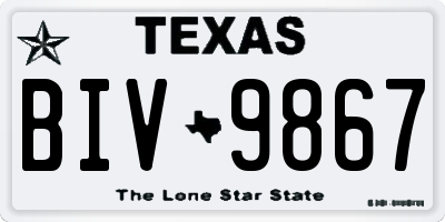 TX license plate BIV9867