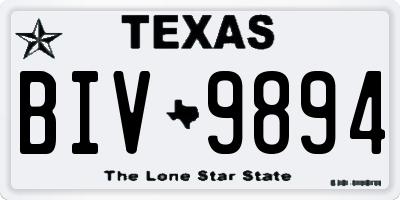TX license plate BIV9894