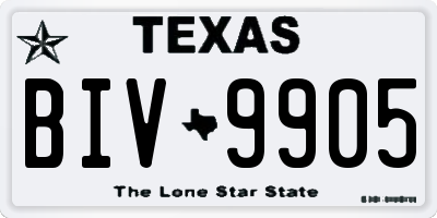 TX license plate BIV9905