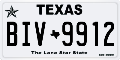 TX license plate BIV9912