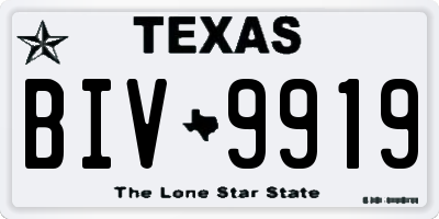 TX license plate BIV9919