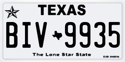 TX license plate BIV9935