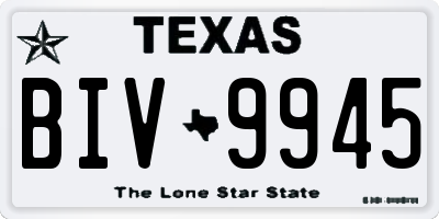 TX license plate BIV9945