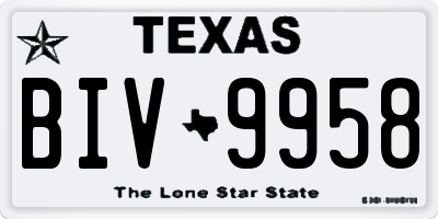 TX license plate BIV9958